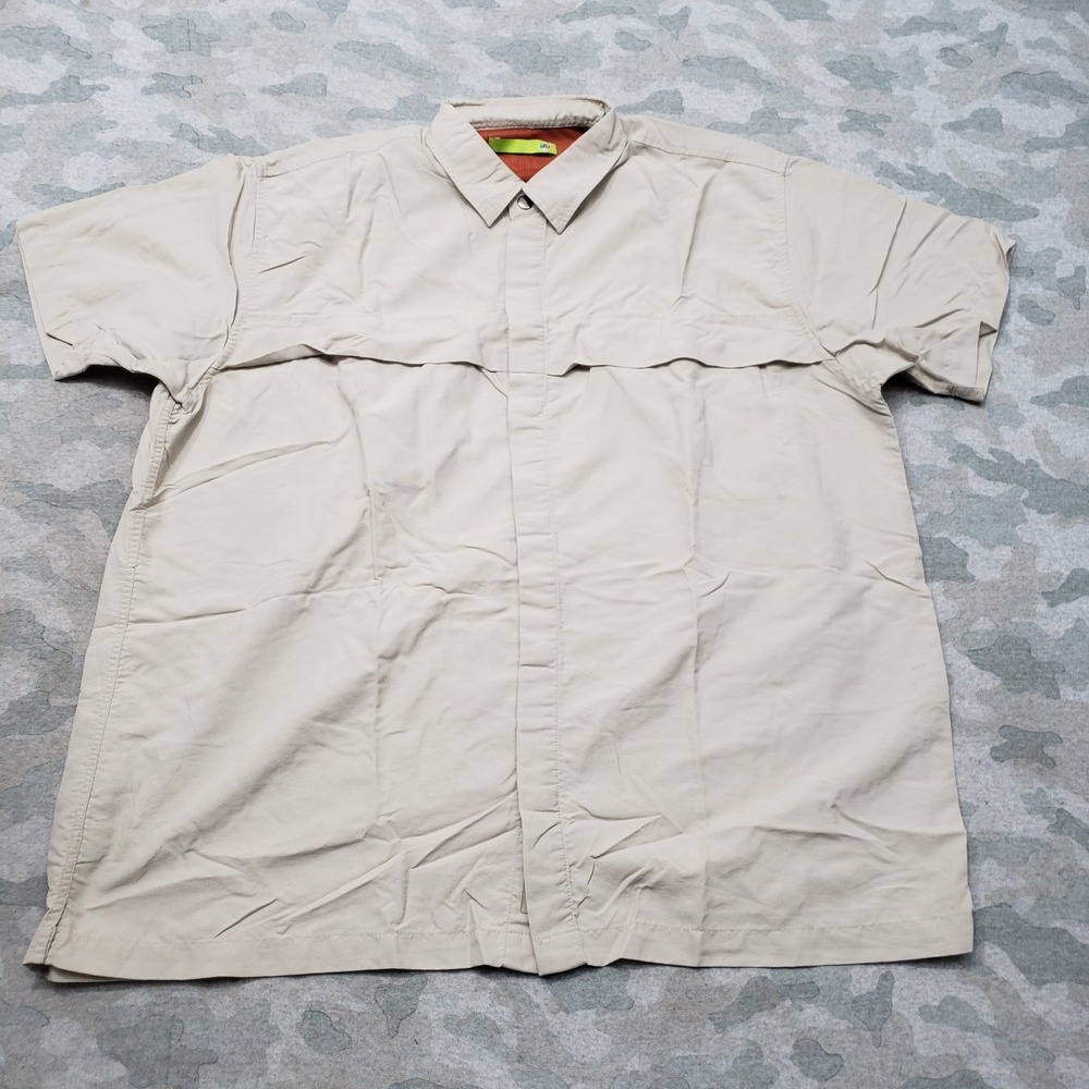 Mountain Dew Shirt Mens XL Beige Short Sleeve Button-Up